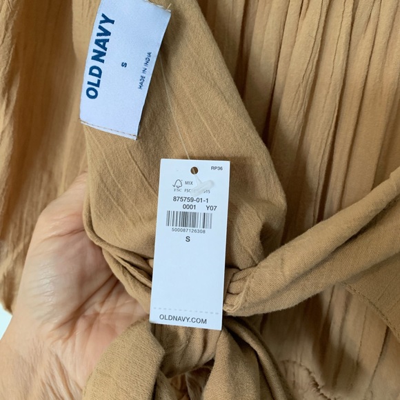 NWT Old Navy Tan Dress Mini - tie back - Picture 4 of 7